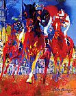 Horse Racing Paintings - Kentucky Racing by Leroy Neiman